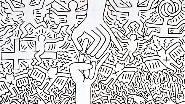 KEITH-HARING-THE-POLITICAL-LINE-at-104-PARIS-EXHIBITION